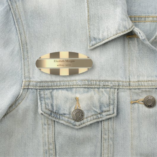 Porte-nom Elégant Gold Striped, Perles (En situation)