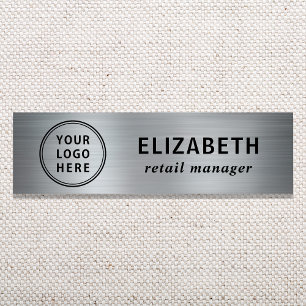 Porte-nom Élégant Logo d'Entreprise Argent