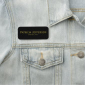 Porte-nom Elégant Luxe Noir Et Doré Police : Professionnel (En situation)