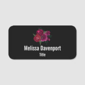 Porte-nom Elegant Magenta Rose Floral Bouquet (Devant)