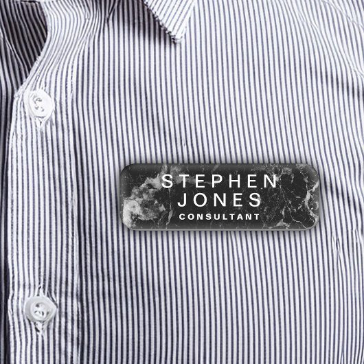 Porte-nom Élégant marbre noir moderne