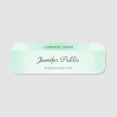 Porte-nom Élégant Mint Green Script manuscrit moderne (Devant)