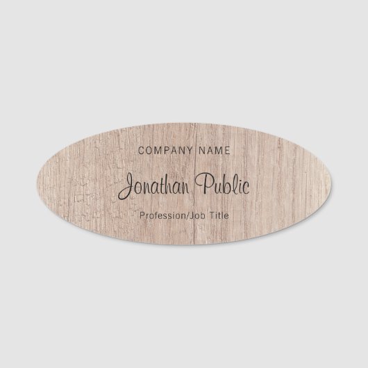 Porte-nom Élégant Modèle à script calé (Devant)