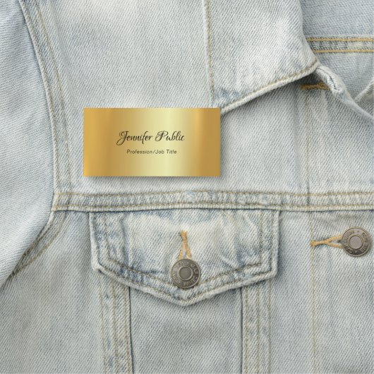 Porte-nom Élégant Modèle Or manuscrit Script moderne (En situation)