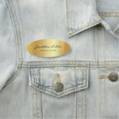 Porte-nom Élégant Modèle or moderne manuscrit texte Oval (En situation)