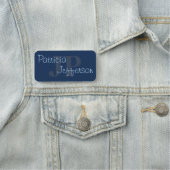 Porte-nom Élégant Monogramme Bleu Foncé Moderne Professionne (En situation)