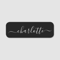 Élégant noir Script Nom moderne Personnalisé