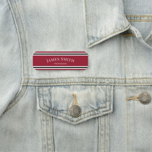 Porte-nom Elégant Olive Vert & Blanc Noir Balisé : Élégant (En situation)