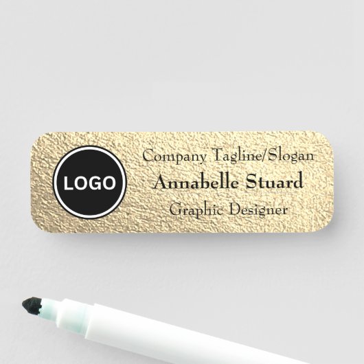 Porte-nom Élégant Or (En situation)