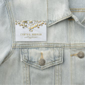 Porte-nom Elégant or & blanc Wedding planner baroque (En situation)