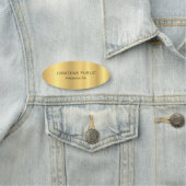 Porte-nom Elégant Or Look Simple moderne Modèle Oval (En situation)