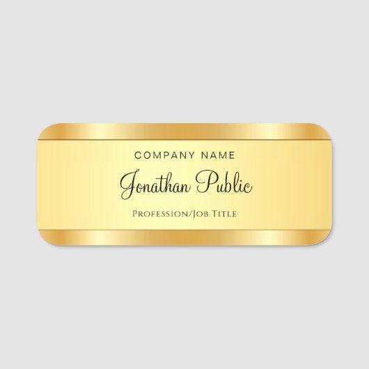 Porte-nom Élégant or Modèle moderne (Devant)