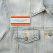 Porte-nom Elégant Orange, Beige & gris foncé : Moderne (En situation)