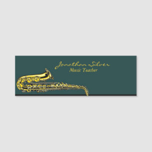 Porte-nom Élégant professeur de musique saxophone
