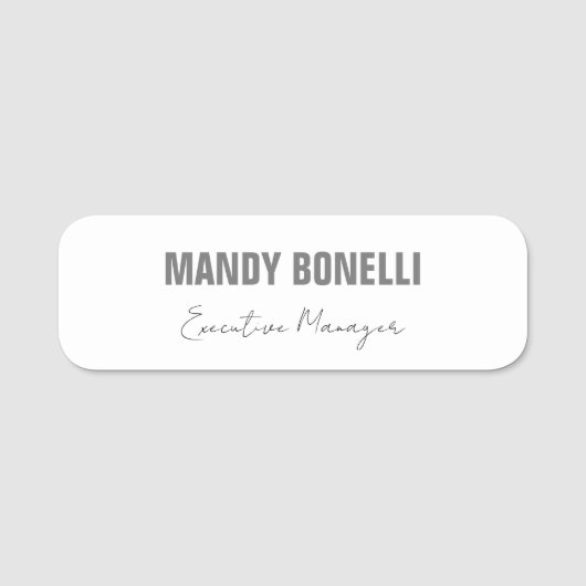 Porte-nom Élégant professionnel minimaliste moderne ajouter (Devant)