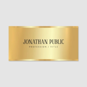 Porte-nom Élégant Professionnel Personnalisé Faux Modèle Or