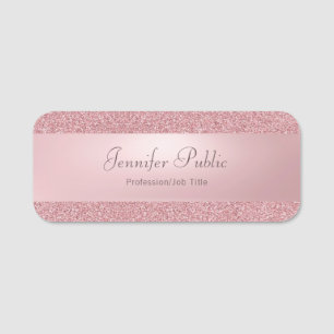 Porte-nom Élégant Rose Gold Parties scintillant Nom manusc