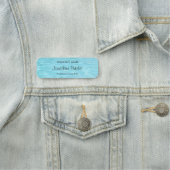 Porte-nom Élégant scénario de calligraphie d'eau bleue Aqua  (En situation)