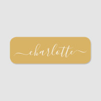 Élégant Script Nom moderne Personnalisé Jaune