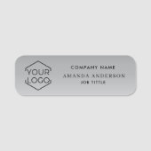 Porte-nom  Elegant Silver Gradient Logo Employee Plastic  (Devant)