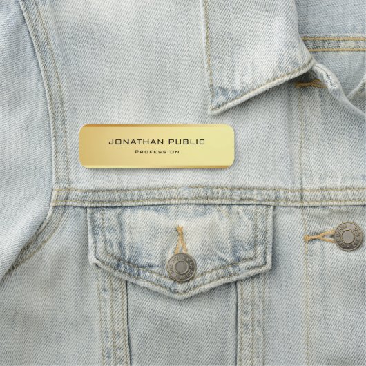 Porte-nom Élégant Simple Faux Gold Modèle moderne (En situation)