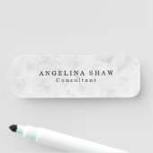 Porte-nom Élégant simple Gris simple Professionnel (En situation)