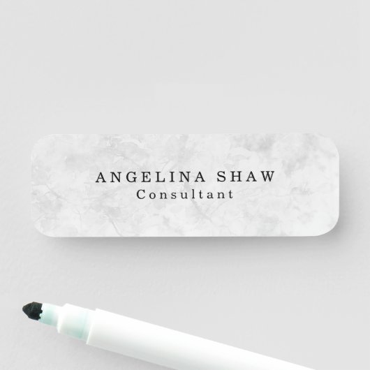 Porte-nom Élégant simple Gris simple Professionnel (En situation)