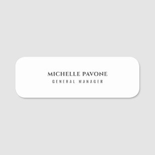 Porte-nom Élégant Simple Professionnel Noir & Blanc