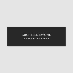 Porte-nom Élégant Simple Professionnel Noir & Gris