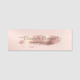Porte-nom Élégant, stylé, chic, coup de pinceau rose gold