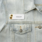 Porte-nom Elégant Tournesol Eucalyptus Aquarelle (En situation)