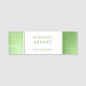 Porte-nom Élégant Vert Lime Métal Brossé Entreprise (Devant)