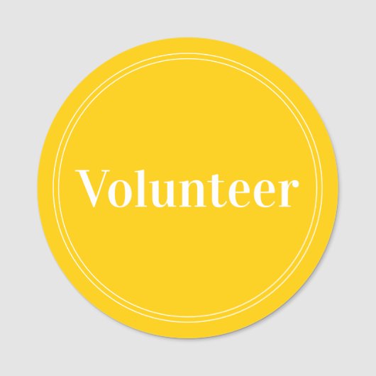 Porte-nom Élégant Volontaire Jaune Magnétique (Devant)