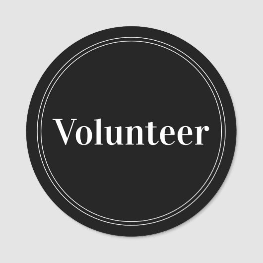 Porte-nom Élégant Volontaire noir magnétique (Devant)