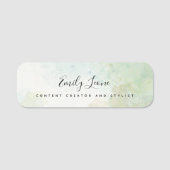 Porte-nom Elégante aquarelle verte Sage (Devant)