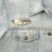 Porte-nom Elégante Bande d'or, Perles, Marbre d'or blanc (En situation)