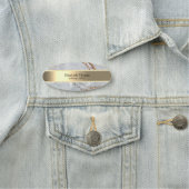 Porte-nom Elégante Bande d'or, Perles, Marbre d'or gris (En situation)