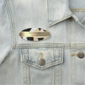 Porte-nom Elégante Bande Or, Perles, Marbre Géométrique (En situation)