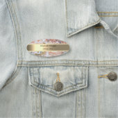 Porte-nom Elégante Bande Or, Perles, Marbre Ombre (En situation)