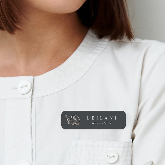 Porte-nom Elégante coque de conque d'or