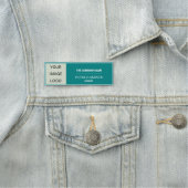 Porte-nom Élégante distinction Turquoise : LOGO personnalisé (En situation)