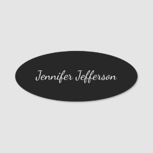 Porte-nom Élégante écriture moderne professionnelle Noir