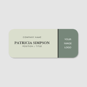 Porte-nom Élégante Femme Beige Ecru Et Vert Sage : Unique