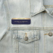 Porte-nom Elégante fusion de Luxury Gold et Sapphire Blue (En situation)