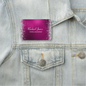 Porte-nom Élégante Glitterie Hot rose Nom de l'huile (En situation)