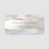 Porte-nom Elégante parties scintillant aquarelle vague nom t (Devant)