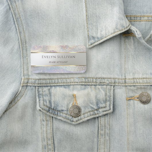 Porte-nom Elégante parties scintillant aquarelle vague nom t (En situation)