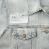 Porte-nom Elégante plage d'aquarelle bleu Aquarelle Aquarell (En situation)