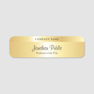 Porte-nom Élégante Typographie Script Modèle Glamor Gold