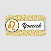 Porte-nom Élément du symbole Leo Zodiac par Kenneth Yoncich (Devant)